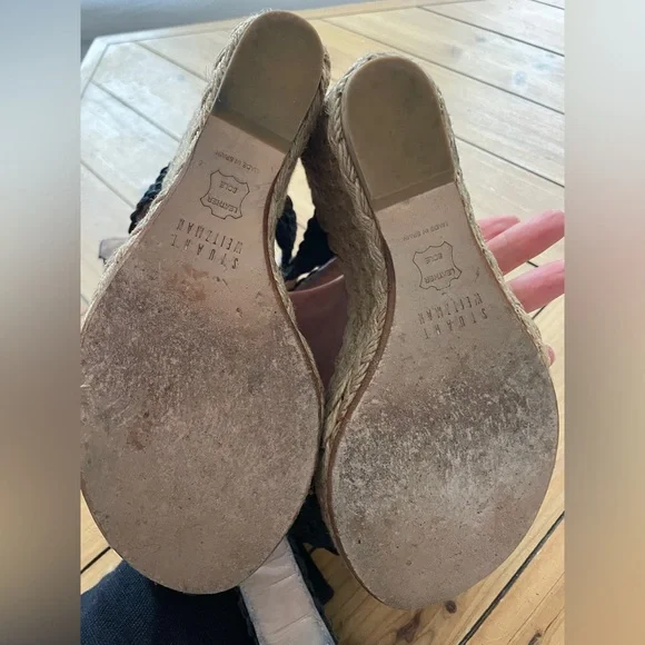 Stuart Weitzman Alex Ankle Wrap Wedge Sandals . Navy size 7 . Summer vibes - Picture 10 of 11